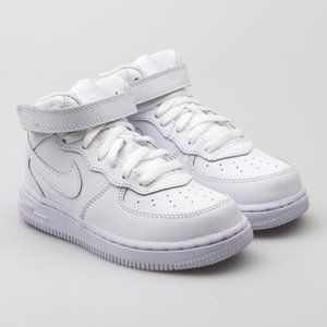 Nike Air Force One Mid Sneaker TD in White Toddler Shoe 4C 314197-113